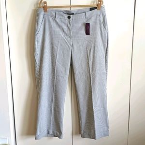NWT Black & white stripe classic cuffed trouser